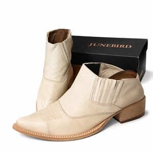 Freebird Cream Heeled Boots